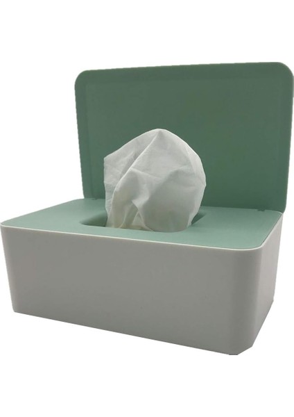 Wipes Dispenserlik,mühürlü Mendil Kapaklı Bebek Mendil Tutucusu (Yeşil+Beyaz) (Yurt Dışından)