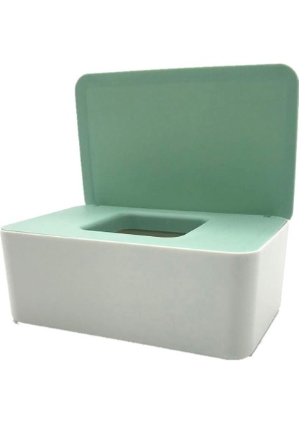 Wipes Dispenserlik,mühürlü Mendil Kapaklı Bebek Mendil Tutucusu (Yeşil+Beyaz) (Yurt Dışından)