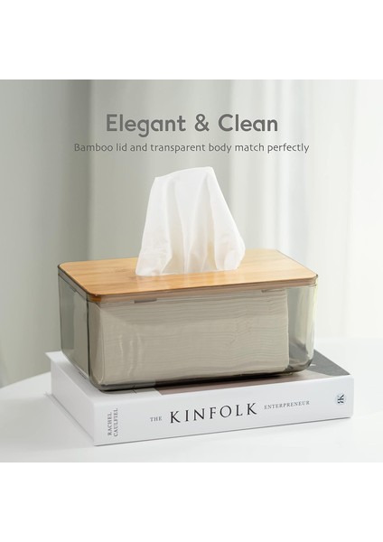 Minimalist Kağıt Mendil Kapak Tutacağı, Modern Şeffaf Dikdörtgen Bambu Kutu Mendil Dispenseri (Yurt Dışından) fiyatları