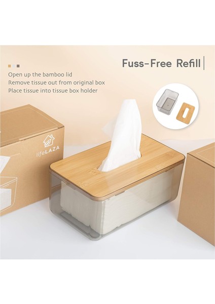 Minimalist Kağıt Mendil Kapak Tutacağı, Modern Şeffaf Dikdörtgen Bambu Kutu Mendil Dispenseri (Yurt Dışından) fırsatları