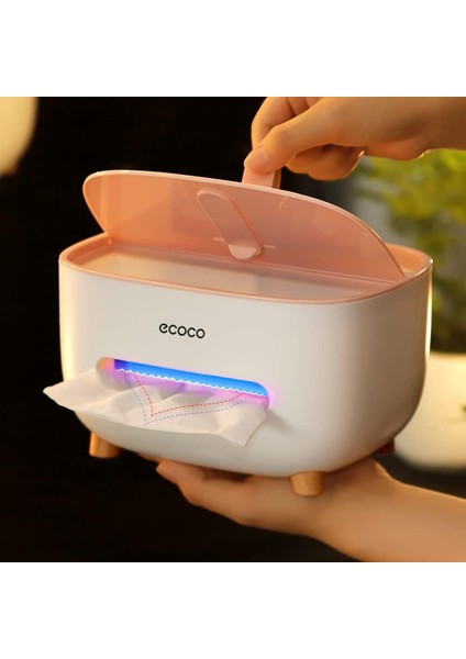Esinti Mendil Kapak Tutacağı, Saklamalı, Çok Fonksiyonlu Mendil Kutusu Abs Malzeme Organizatör Caddy, Pembe (Yurt Dışından)