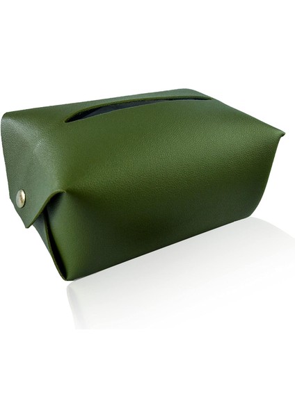 Pu Deri Dikdörtgen Kutu Mendil Tutucu, Oda Dekoratif Tutucu, 16CM×11CM×8CM,YEŞIL (Yurt Dışından)
