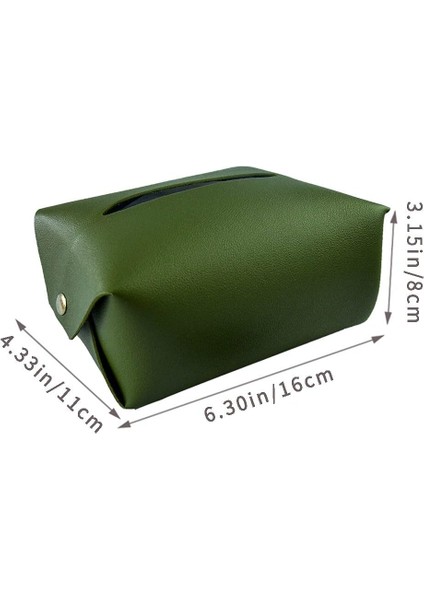 Pu Deri Dikdörtgen Kutu Mendil Tutucu, Oda Dekoratif Tutucu, 16CM×11CM×8CM,YEŞIL (Yurt Dışından) fiyatları