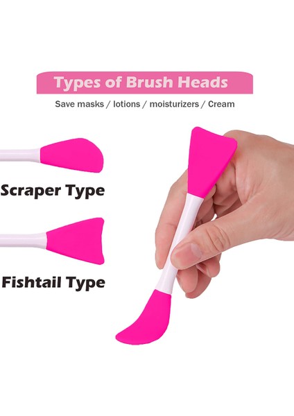 2 Adet Çift Başlı Silikon Maske Fırçası-Mor Çift Taraflı (Yurt Dışından)