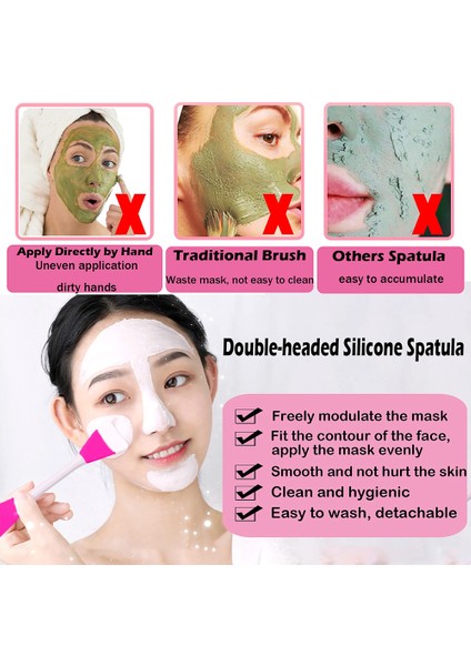 2 Adet Çift Başlı Silikon Maske Fırçası-Mor Çift Taraflı (Yurt Dışından)