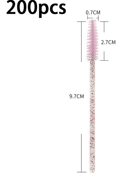200 Adet Tek Kullanımlık Kristal Çubuk Kirpik Fırçası Makyaj Fırçası-Kristal Çubuk Tam Toz (Yurt Dışından)