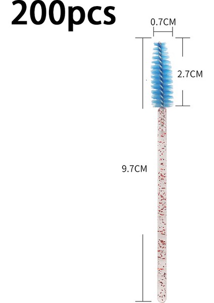 200 Adet Tek Kullanımlık Kristal Çubuk Kirpik Fırçası Makyaj Fırçası-Kristal Çubuk Tam Mavi (Yurt Dışından)
