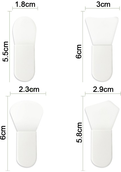 4pcs Silikon Kısa Saplı Yüz Maskesi Fırçası - Beyaz - Dil Şekli + Çokgen + Yelpaze Şekli + Düz Kafa (Yurt Dışından) fiyatları