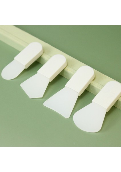 4pcs Silikon Kısa Saplı Yüz Maskesi Fırçası - Beyaz - Dil Şekli + Çokgen + Yelpaze Şekli + Düz Kafa (Yurt Dışından) indirimleri