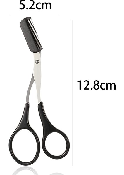 2pcs Kaş Düzeltme Makası Taraklı - Siyah Tekli Paket (Yurt Dışından)