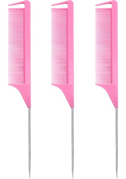 3'lü Sıçan Kuyruğu Tarağı-Pembe (Yurt Dışından)