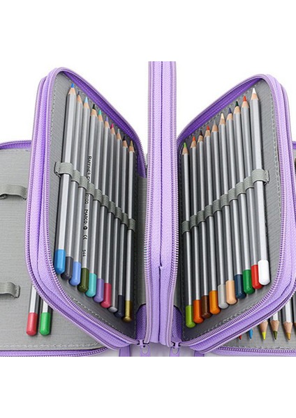 Düz Renkli Kare Dört Katlı Kalem Kutusu-Mor (Yurt Dışından) modelleri