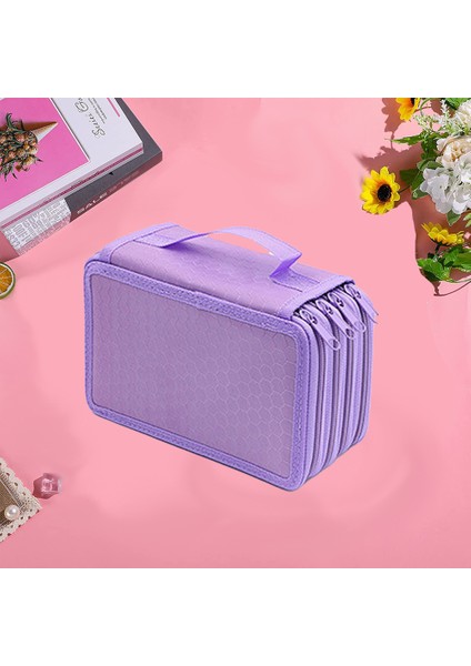 Düz Renkli Kare Dört Katlı Kalem Kutusu-Mor (Yurt Dışından) fırsatları