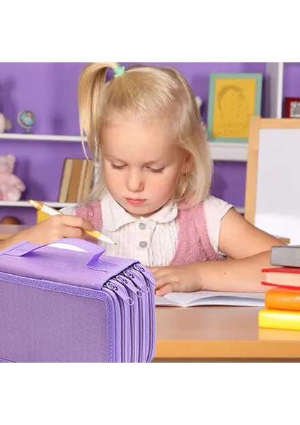 Düz Renkli Kare Dört Katlı Kalem Kutusu-Mor (Yurt Dışından) indirimleri