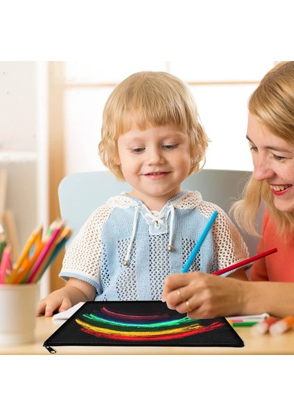 10 Adet Boş Dıy Grafiti Kalem Çantası Fermuarlı ÇANTA-12CM * 21CM Siyah Kumaş Siyah Fermuarlı (Yurt Dışından)
