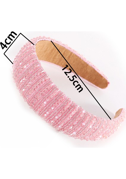 Geniş Kenarlı Barok Moda Saç Bandı - Pembe (Yurt Dışından) fırsatları