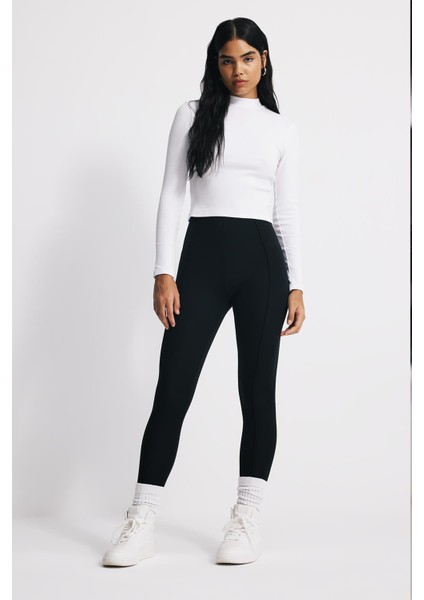 Toparlayıcı Ön Dikişli Uzun Tayt