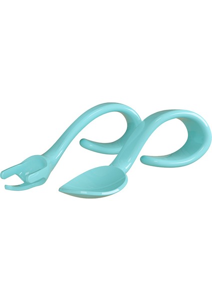 Kavisli Saplı Pp Kısa Çatal Kaşık Bebek Gıda Takviyesi Öğretim Sofra Seti (Yurt Dışından)