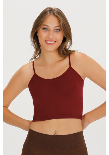 Kadın Ip Askılı Pamuklu Crop Büstiyer - BST1015