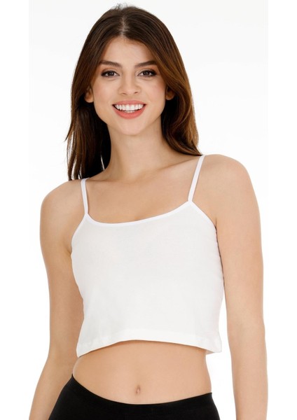 Kadın Ip Askılı Pamuklu Crop Büstiyer - BST1015