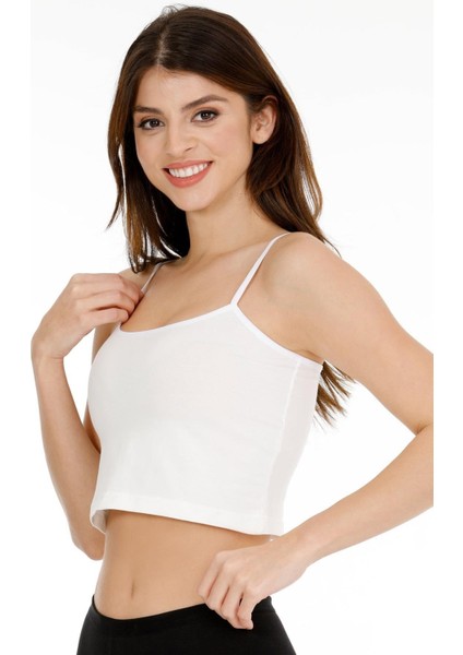 Kadın Ip Askılı Pamuklu Crop Büstiyer - BST1015