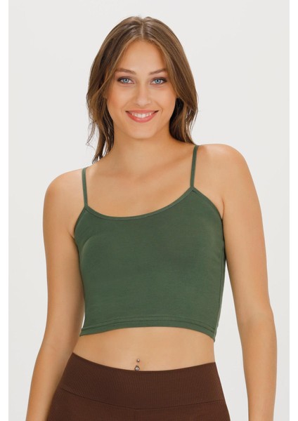 Kadın Ip Askılı Pamuklu Crop Büstiyer - BST1015