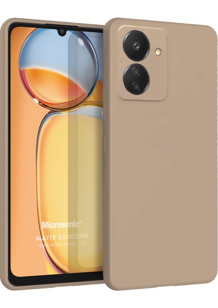 Matte Silicone Xiaomi Redmi 13C Kılıf Gold