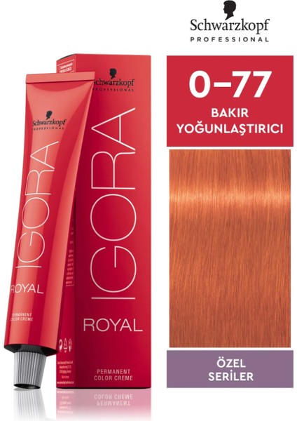 Igora Royal Saç Boyası 0-77 Bakır Yoğunlaştırıcı 60 Ml