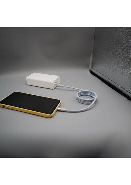 Mio SC1000 USB-C 60W Mıknatıslı Hızlı Şarj Kablosu Huawei, Samsung, Oppo, Xiaomi, iPhone-Beyaz