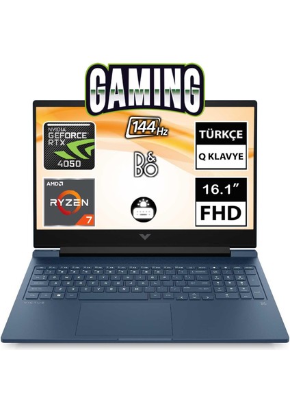 Victus 16-S0022NT 7Z588EA04 Ryzen7 7840HS 32GB 1tbssd RTX4050 16.1" Fullhd Freedos Taşınabilir Bilgisayar