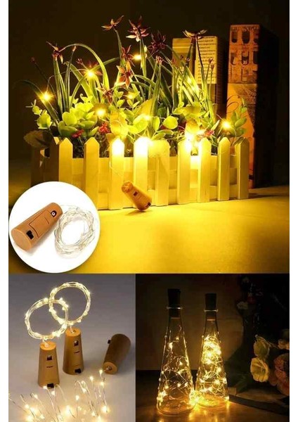 Kulvaravm Mantar Tıpa Peri LED Dekoratif LED Tıpa LED 1 Adet