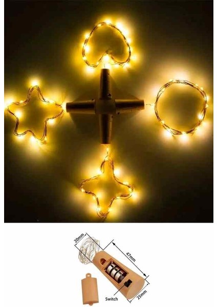 Kulvaravm Mantar Tıpa Peri LED Dekoratif LED Tıpa LED 1 Adet
