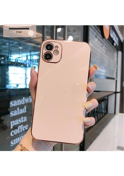 Apple Iphone 13 Pro Max Tpu Glossy Yumuşak Kamera Korumalı Cep Telefonu Kılıfı Pembe