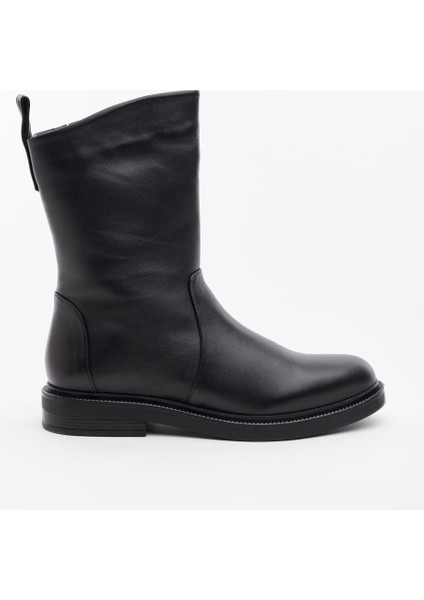 Hakiki Deri Fermuarlı Kadın Bot