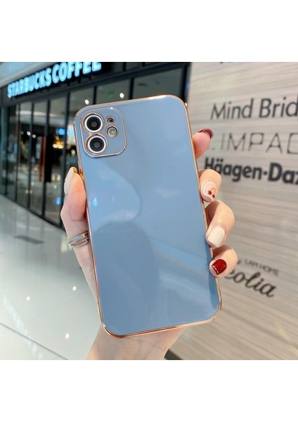 Apple Iphone 13 Pro Tpu Glossy Yumuşak Kamera Korumalı Cep Telefonu Kılıfı Mavi
