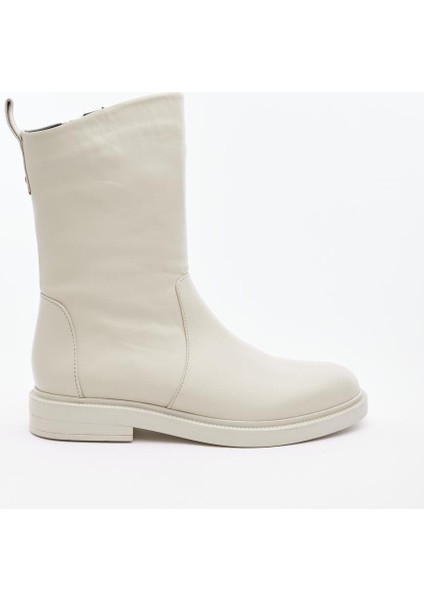 Hakiki Deri Fermuarlı Kadın Bot