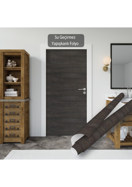 Koyu Ahşap Desenli Yapışkan Folyo, Su Geçirmez, Isıya Dayanıklı, Banyo, Yatak Odası, Mutfak Için Ev Dekoru, Dolap Yapışkanı, Duvar ve Mobilya Kaplama Folyosu, Kendinden Yapışkanlı Folyolar Dekoros fırsatları