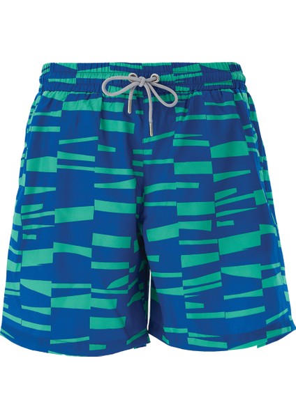 Erkek Havuz Deniz Şort Desenli Ekon S140 Koyu Lacivert