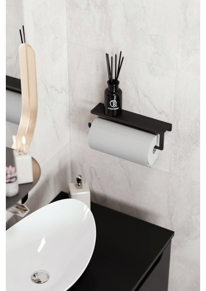 Metal Siyah Raflı Havlu Askısı, Havlu Tutacağı, Kağıt Havluluk fiyatları