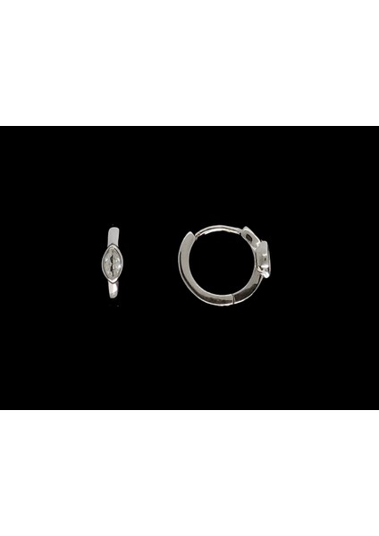Zirkon Taşlı Rodyumlu 925 Ayar Tektaş Model Gümüş Küpe