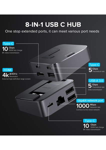 S-H121 J-Cube 8'i 1 Arada Usb-C Hub MacBook Stand