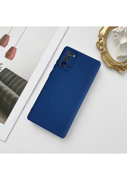 Samsung Lansman Likid Silikon Kamera Korumalı Kılıf Lacivert-Samsung A52