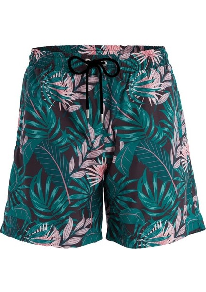 Erkek Havuz Deniz Şort Desenli Damıan S138 Siyah