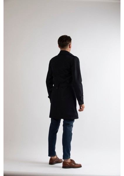 Slim Fit Erkek Lacivert Trençkot fırsatları