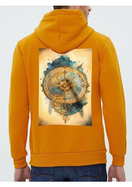 Tasarım Baskılı Oversize Kapüşonlu Kadın-Erkek Sweatshirt