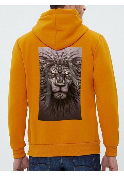 Tasarım Baskılı Oversize Kapüşonlu Kadın-Erkek Sweatshirt