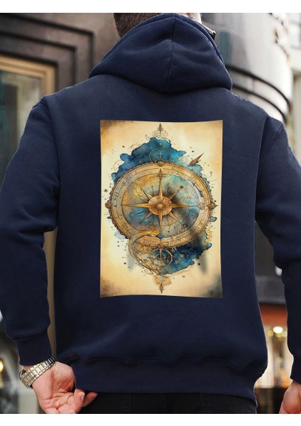 Tasarım Baskılı Oversize Kapüşonlu Kadın-Erkek Sweatshirt