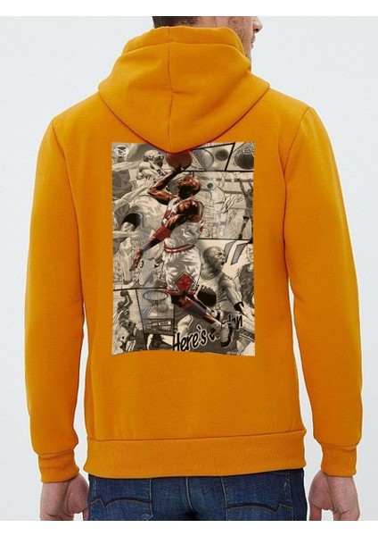 Tasarım Baskılı Oversize Kapüşonlu Kadın-Erkek Sweatshirt