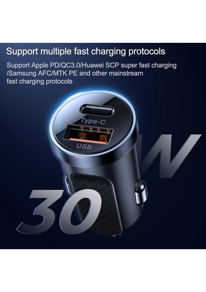 30W Mini Pd+Qc3.0 Çift Bağlantı Hızlı Araç Şarj Cihazı fırsatları