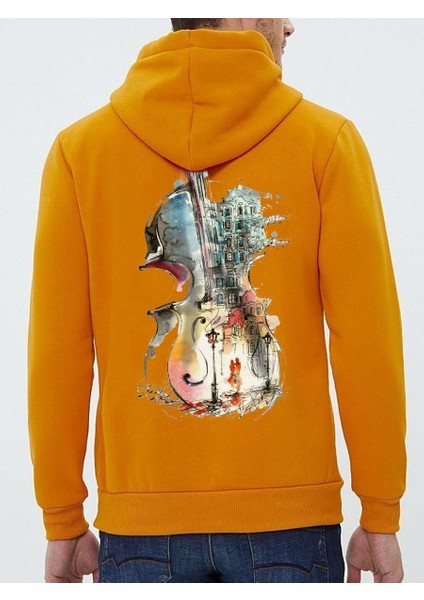 Tasarım Baskılı Oversize Kapüşonlu Kadın-Erkek Sweatshirt